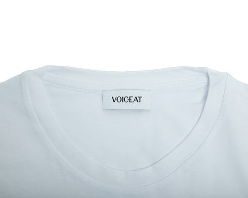 voiceat t-shirt bianco dettaglio argento logo
